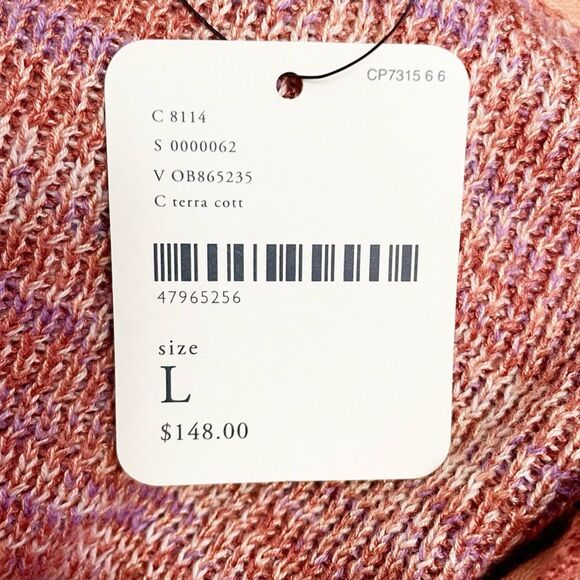 NWT Free People Making Memories Cropped Henley Sweater Size Medium Terra Cotta - Picture 12 of 15